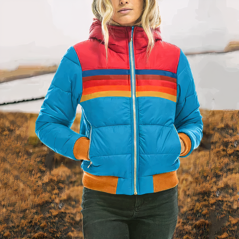 Winter Jacket for Women – Colorful Insulated Coat with Hood for Cold Weather