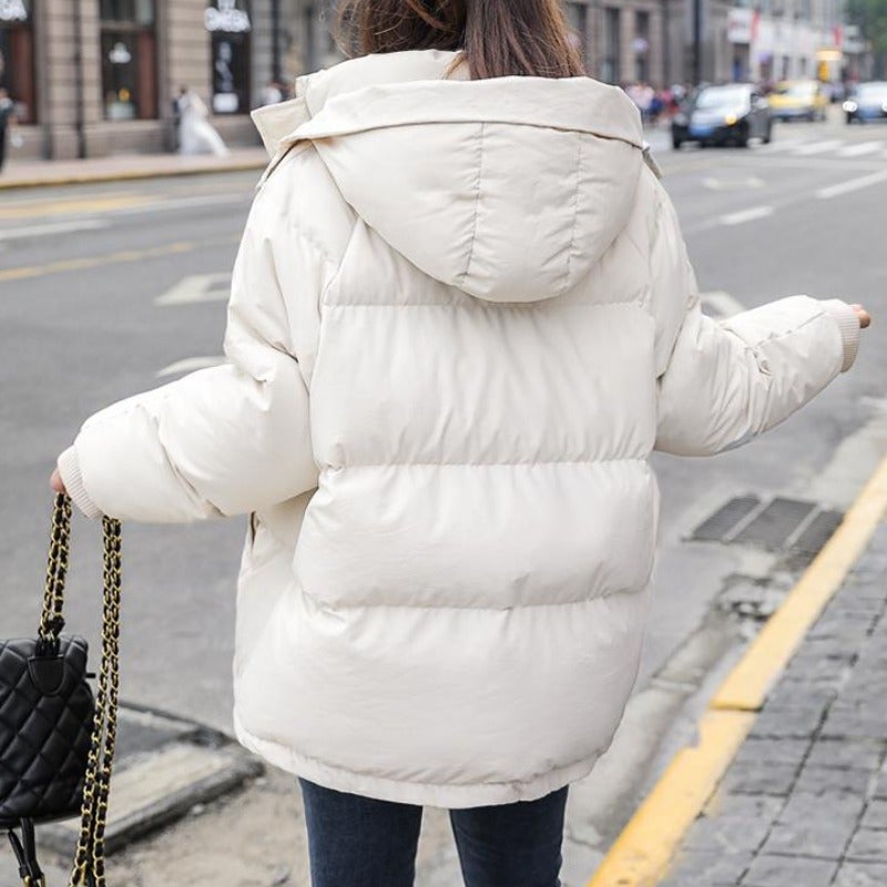 Women's Down Jacket – Loose Fit Warm Coat for Winter Fashion & Outdoor